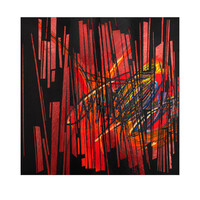 sans titre 
 2023-006. Acrylique et encres à alcool sur bois. 20 x 20 cm. 
2023 – Dominique Vial