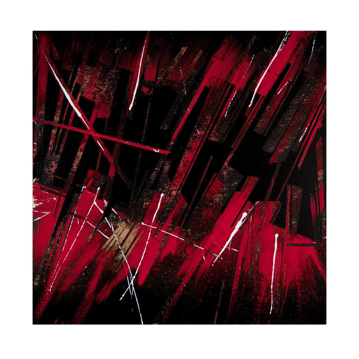 sans titre 
 2023-007. Acrylique et encres à alcool sur bois. 20 x 20 cm. 
2023 – Dominique Vial