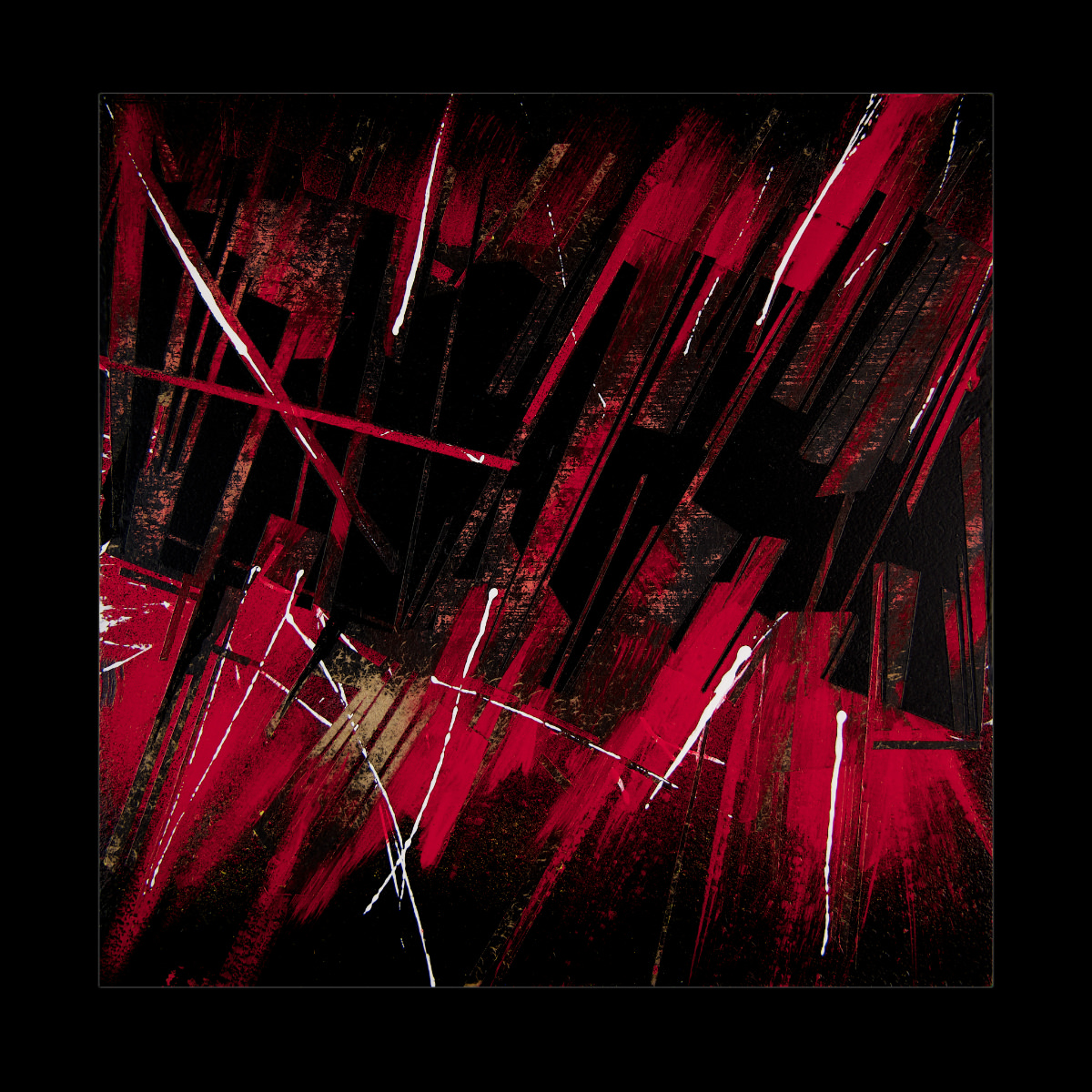 sans titre 
 2023-007. Acrylique et encres à alcool sur bois. 20 x 20 cm. 
2023 – Dominique Vial