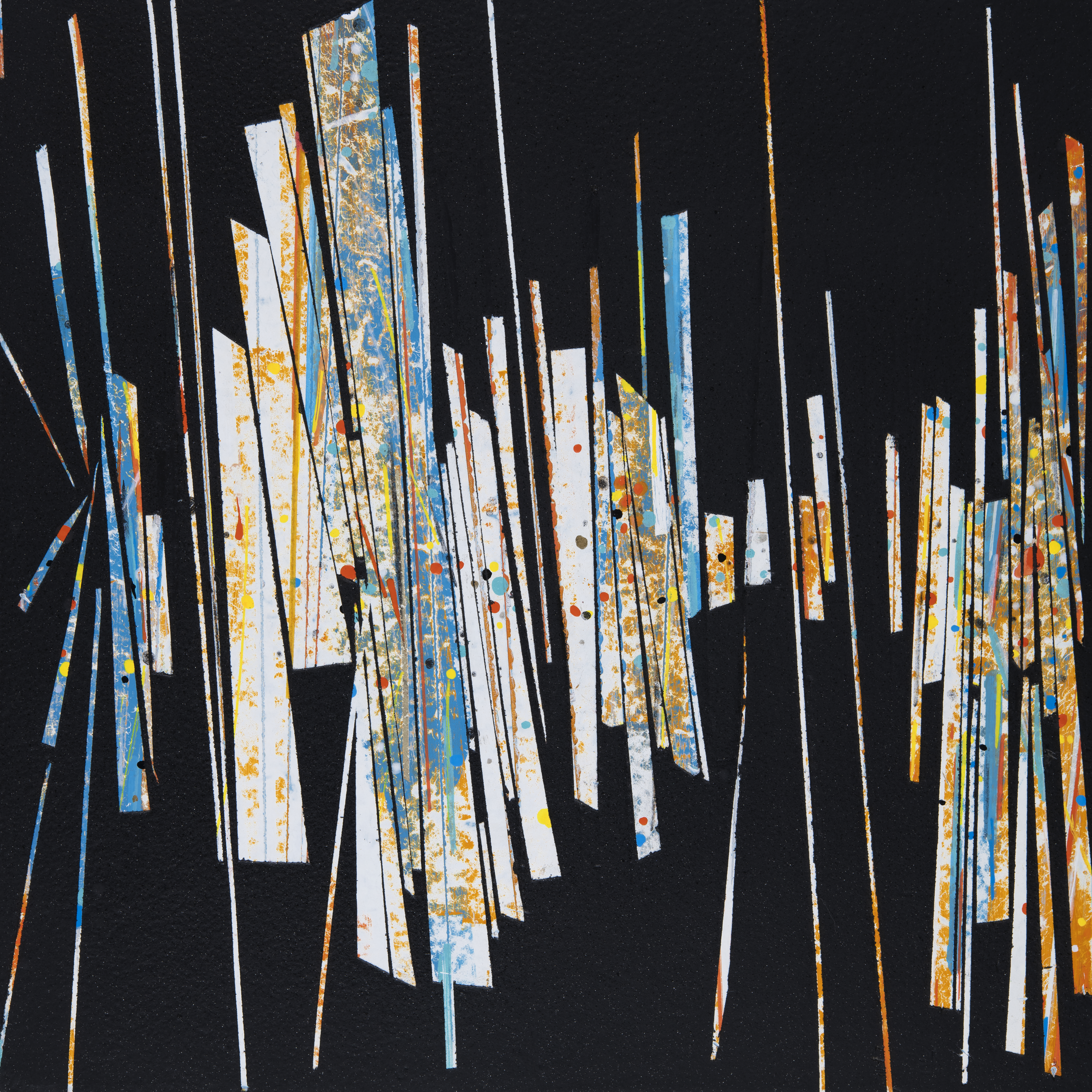 sans titre 
 2023-008. Acryliques, encres à alcool, encres pigmentées sur bois. 20 x 20 cm. 
2023 – Dominique Vial