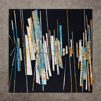 sans titre 
 2023-008. Acryliques, encres à alcool, encres pigmentées sur bois. 20 x 20 cm. 
2023 – Dominique Vial