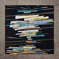 sans titre 
 2023-008. Acryliques, encres à alcool, encres pigmentées sur bois. 20 x 20 cm. 
2023 – Dominique Vial