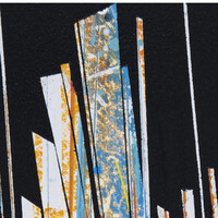 sans titre 
 2023-008. Acryliques, encres à alcool, encres pigmentées sur bois. 20 x 20 cm. 
2023 – Dominique Vial