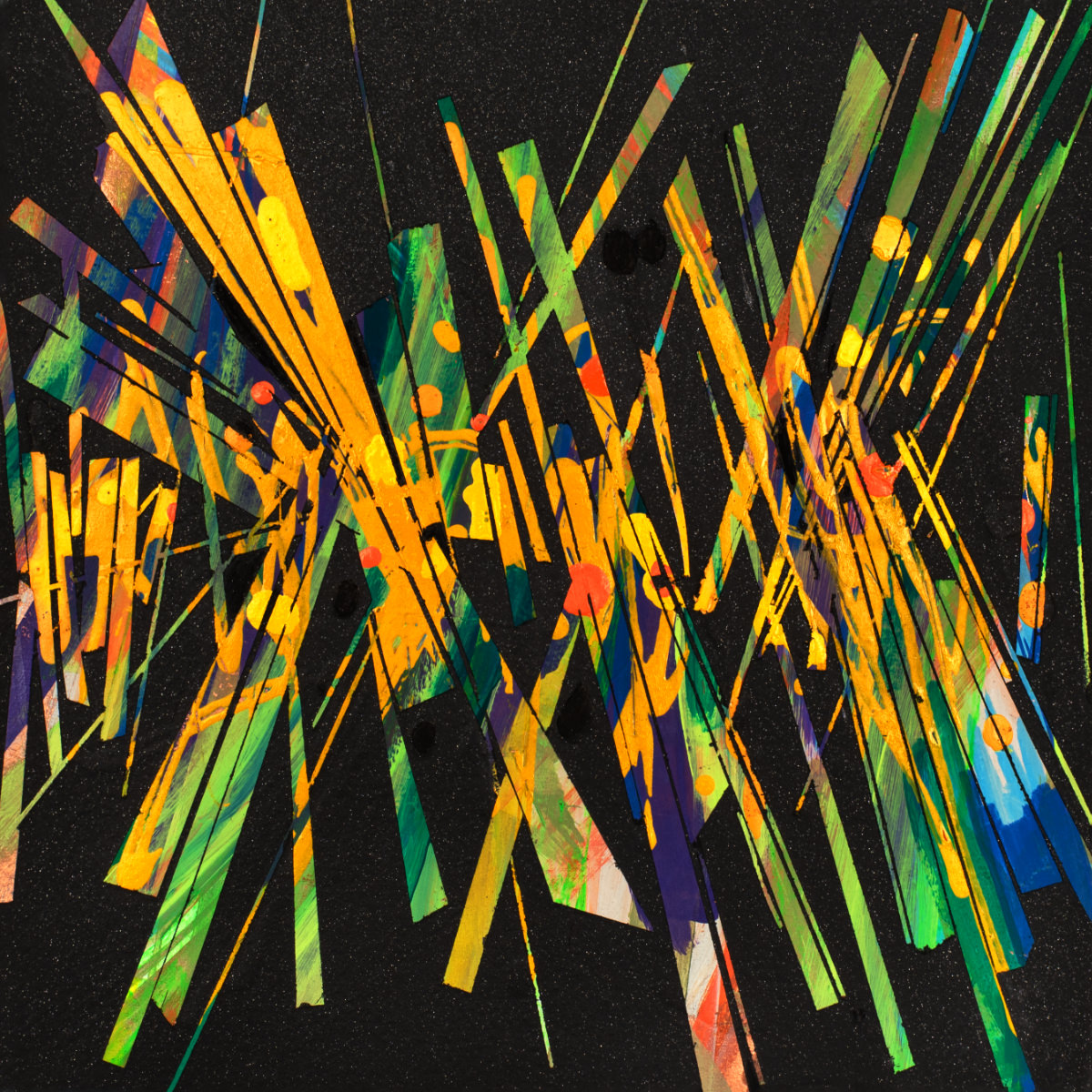 sans titre 
 2023-009. Acryliques, encres à alcool, émulsion vinylique sur bois. 20 x 20 cm. 
2023 – Dominique Vial