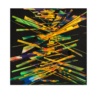 sans titre 
 2023-009. Acryliques, encres à alcool, émulsion vinylique sur bois. 20 x 20 cm. 
2023 – Dominique Vial