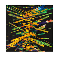 sans titre 
 2023-009. Acryliques, encres à alcool, émulsion vinylique sur bois. 20 x 20 cm. 
2023 – Dominique Vial