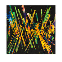 sans titre 
 2023-009. Acryliques, encres à alcool, émulsion vinylique sur bois. 20 x 20 cm. 
2023 – Dominique Vial