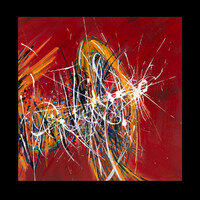 sans titre 
 2023-010. Acrylique, encres à alcool sur bois. 20 x 20 cm. 
2023 – Dominique Vial