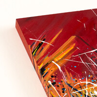 sans titre 
 2023-010. Acrylique, encres à alcool sur bois. 20 x 20 cm. 
2023 – Dominique Vial