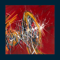 sans titre 
 2023-010. Acrylique, encres à alcool sur bois. 20 x 20 cm. 
2023 – Dominique Vial