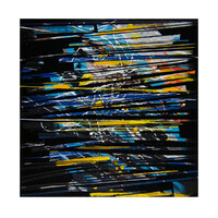 sans titre 
 2023-011. Acrylique et encres à alcool sur bois. 20 x 20 cm. 
2023 – Dominique Vial