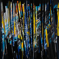 sans titre 
 2023-011. Acrylique et encres à alcool sur bois. 20 x 20 cm. 
2023 – Dominique Vial