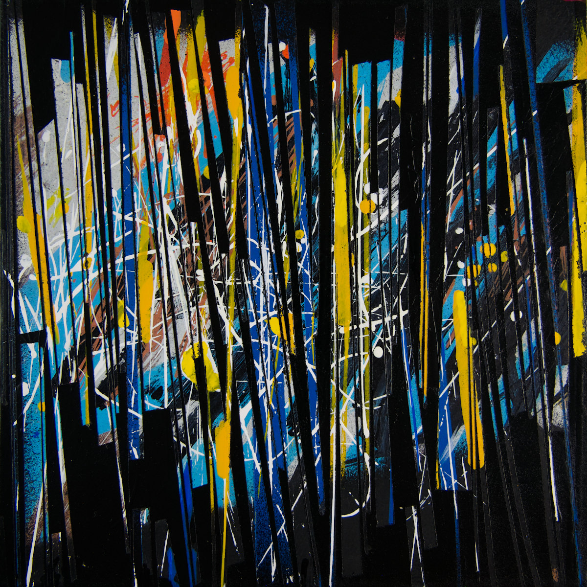 sans titre 
 2023-011. Acrylique et encres à alcool sur bois. 20 x 20 cm. 
2023 – Dominique Vial