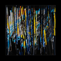 sans titre 
 2023-011. Acrylique et encres à alcool sur bois. 20 x 20 cm. 
2023 – Dominique Vial