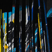 sans titre 
 2023-011. Acrylique et encres à alcool sur bois. 20 x 20 cm. 
2023 – Dominique Vial