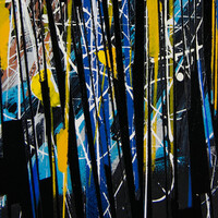 sans titre 
 2023-011. Acrylique et encres à alcool sur bois. 20 x 20 cm. 
2023 – Dominique Vial