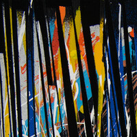 sans titre 
 2023-011. Acrylique et encres à alcool sur bois. 20 x 20 cm. 
2023 – Dominique Vial