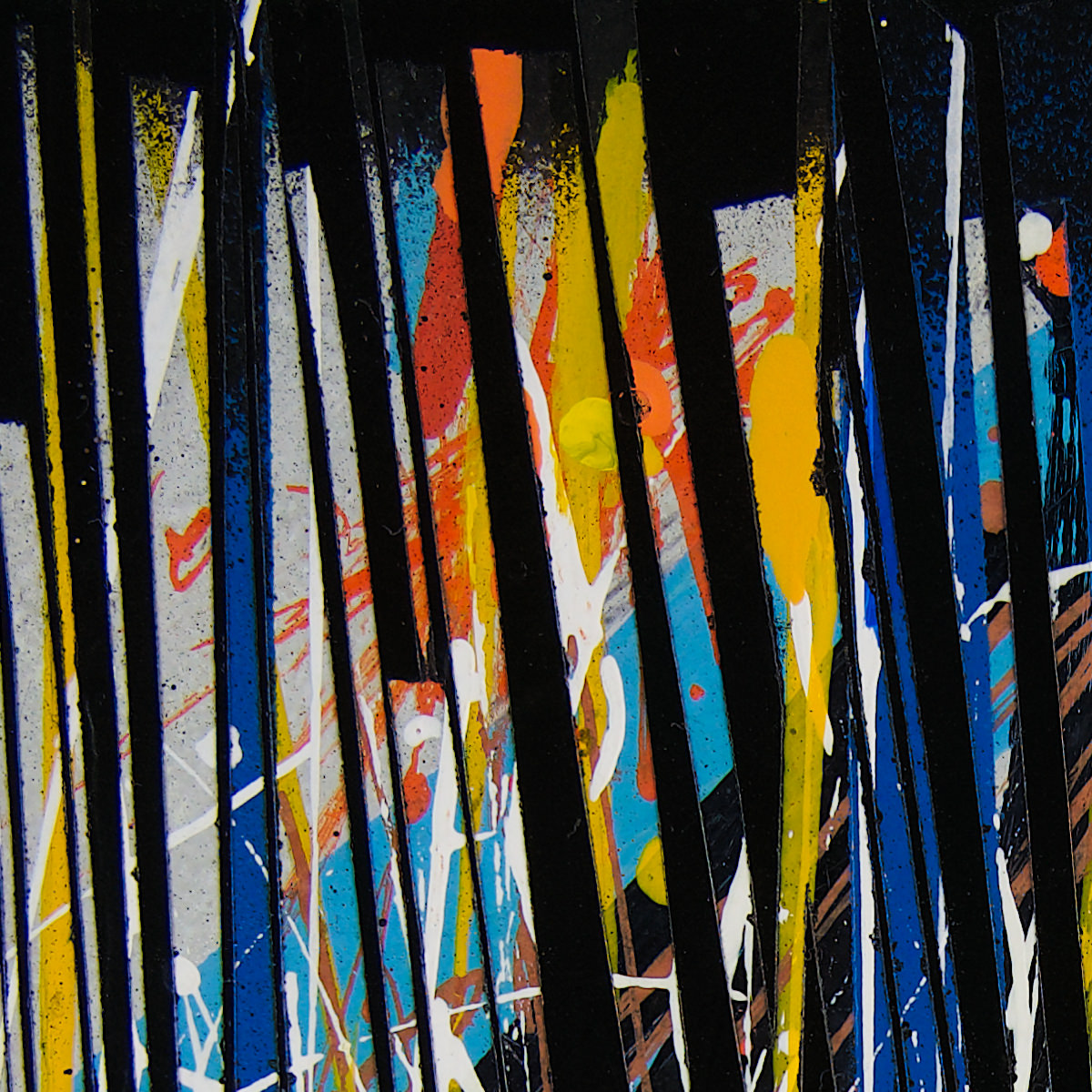 sans titre 
 2023-011. Acrylique et encres à alcool sur bois. 20 x 20 cm. 
2023 – Dominique Vial