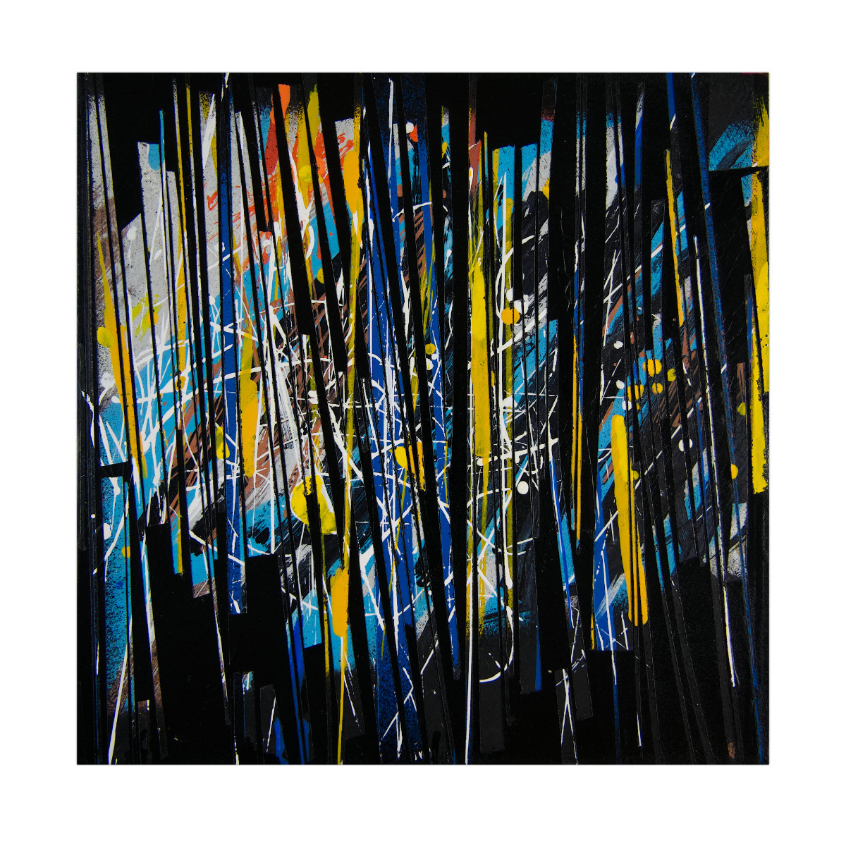 sans titre 
 2023-011. Acrylique et encres à alcool sur bois. 20 x 20 cm. 
2023 – Dominique Vial