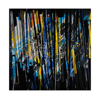 sans titre 
 2023-011. Acrylique et encres à alcool sur bois. 20 x 20 cm. 
2023 – Dominique Vial