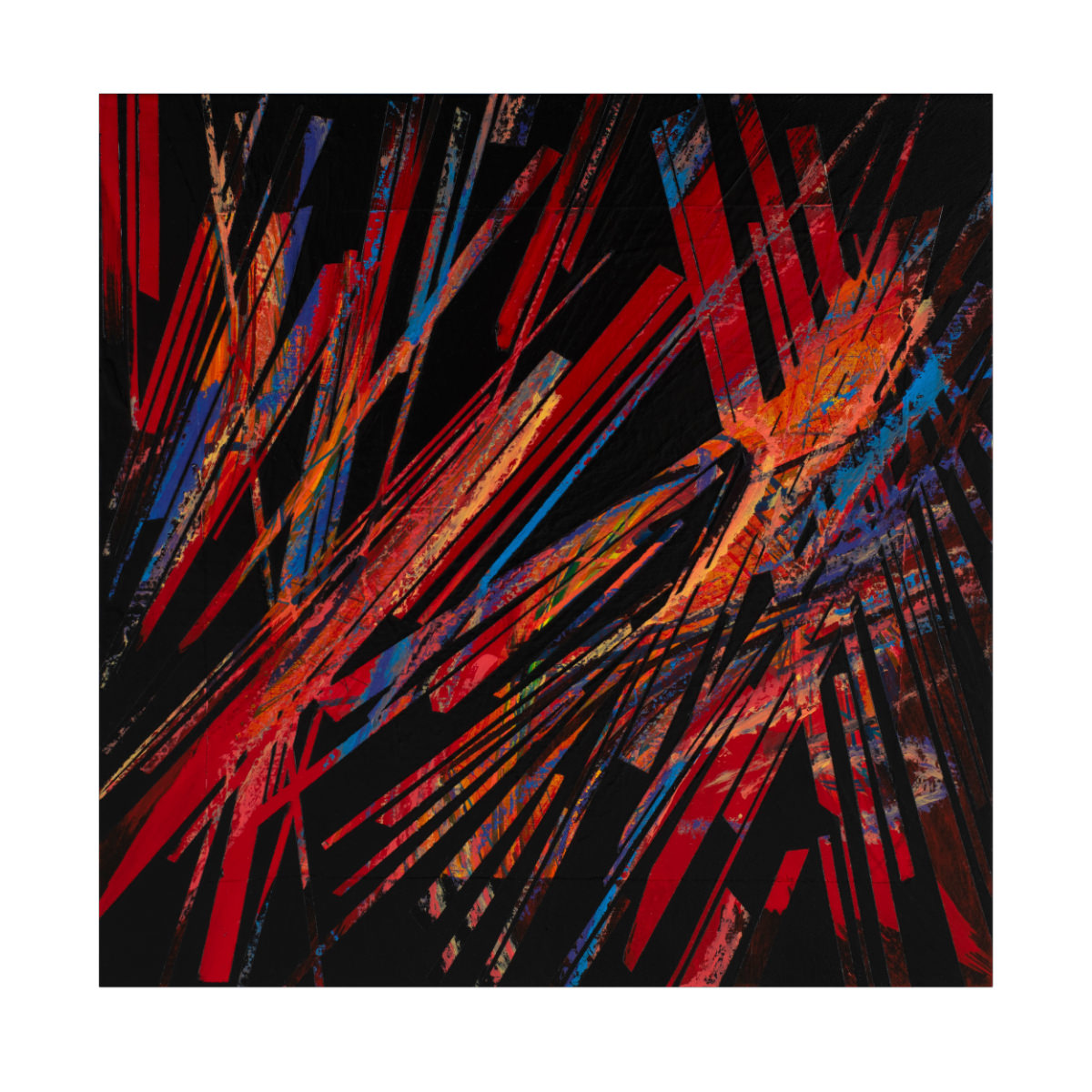 sans titre 
 2023-012. Acrylique, peinture solide et encres à alcool sur bois. 20 x 20 cm. 
2023 – Dominique Vial