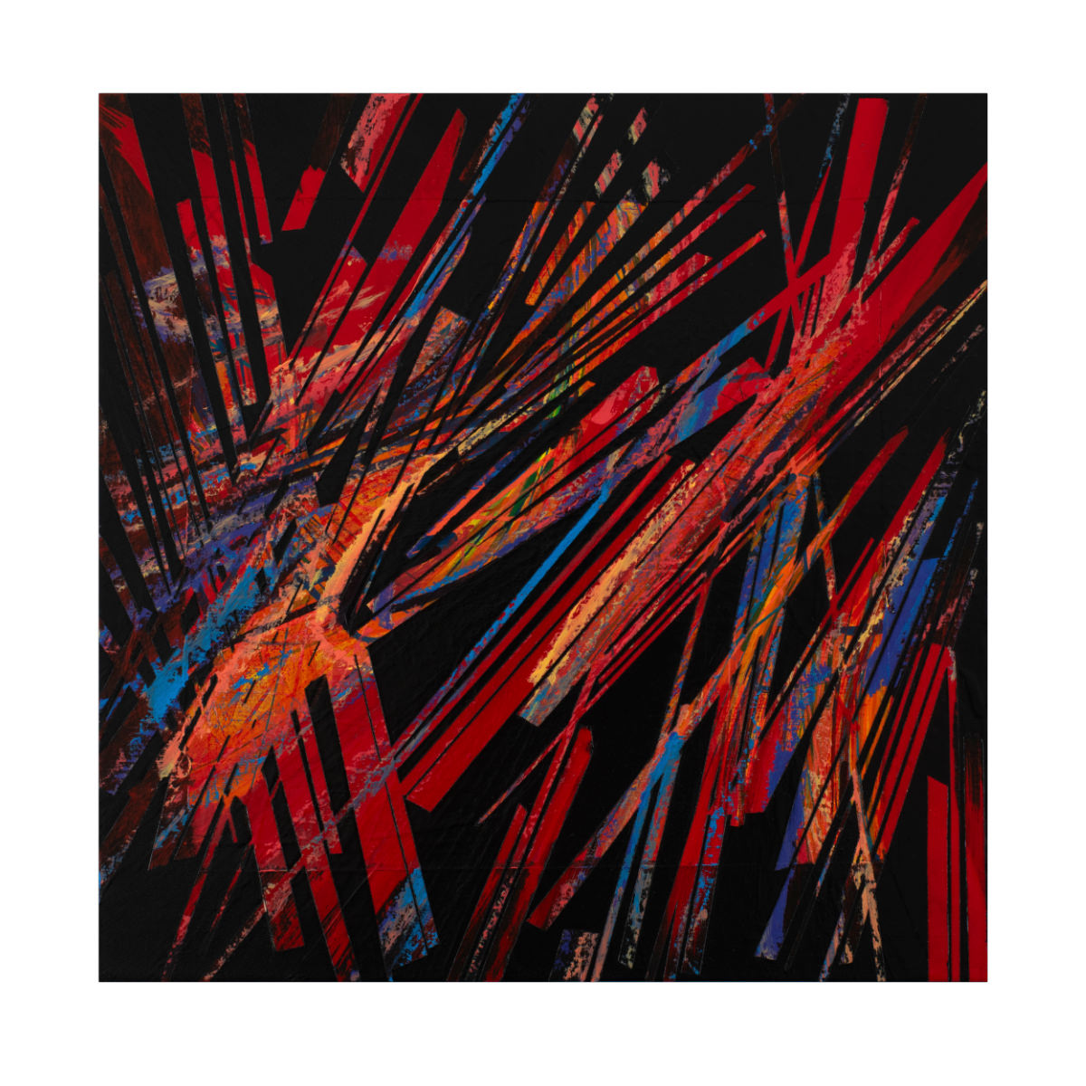 sans titre 
 2023-012. Acrylique, peinture solide et encres à alcool sur bois. 20 x 20 cm. 
2023 – Dominique Vial