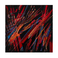 sans titre 
 2023-012. Acrylique, peinture solide et encres à alcool sur bois. 20 x 20 cm. 
2023 – Dominique Vial