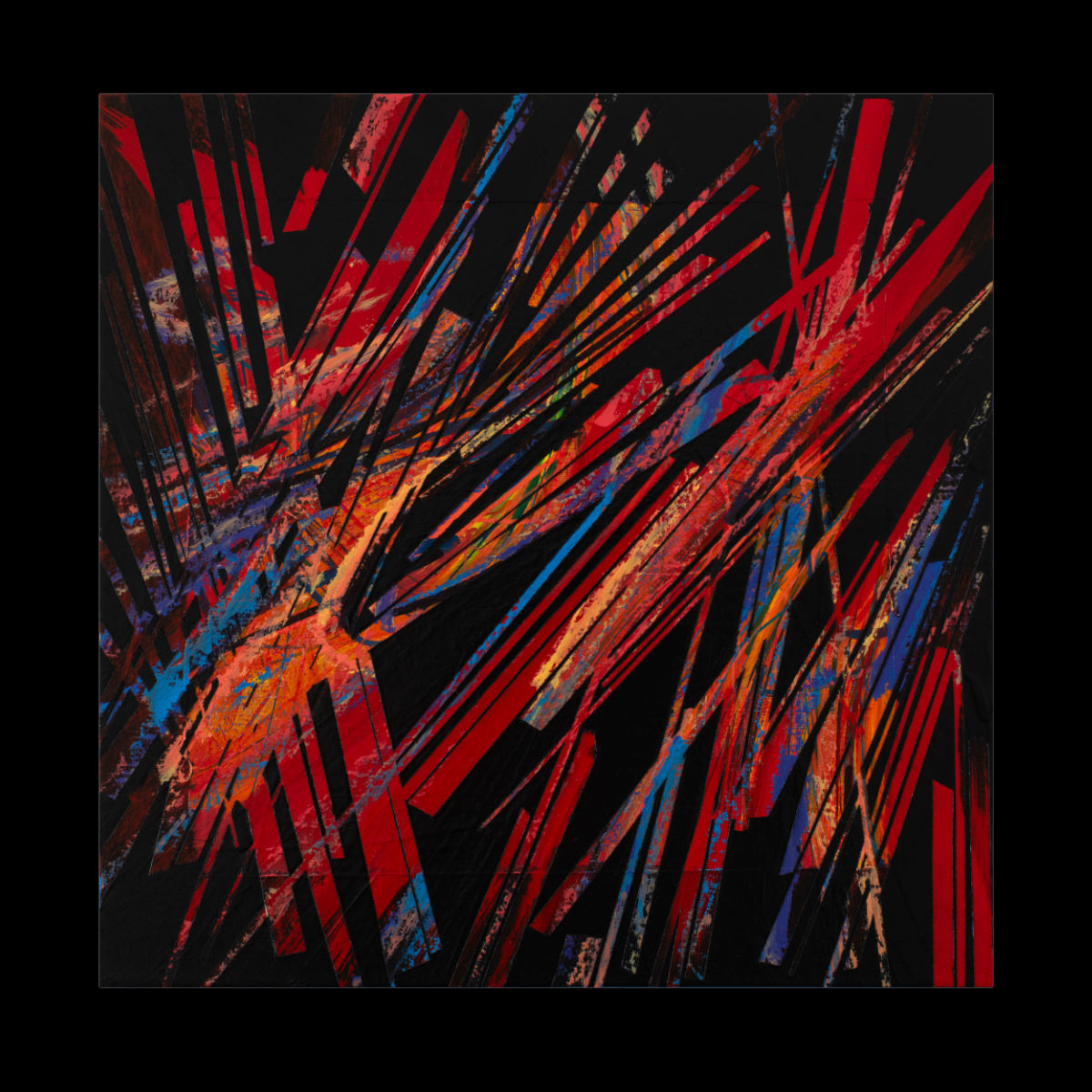 sans titre 
 2023-012. Acrylique, peinture solide et encres à alcool sur bois. 20 x 20 cm. 
2023 – Dominique Vial