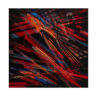 sans titre 
 2023-012. Acrylique, peinture solide et encres à alcool sur bois. 20 x 20 cm. 
2023 – Dominique Vial