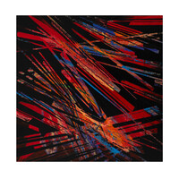 sans titre 
 2023-012. Acrylique, peinture solide et encres à alcool sur bois. 20 x 20 cm. 
2023 – Dominique Vial