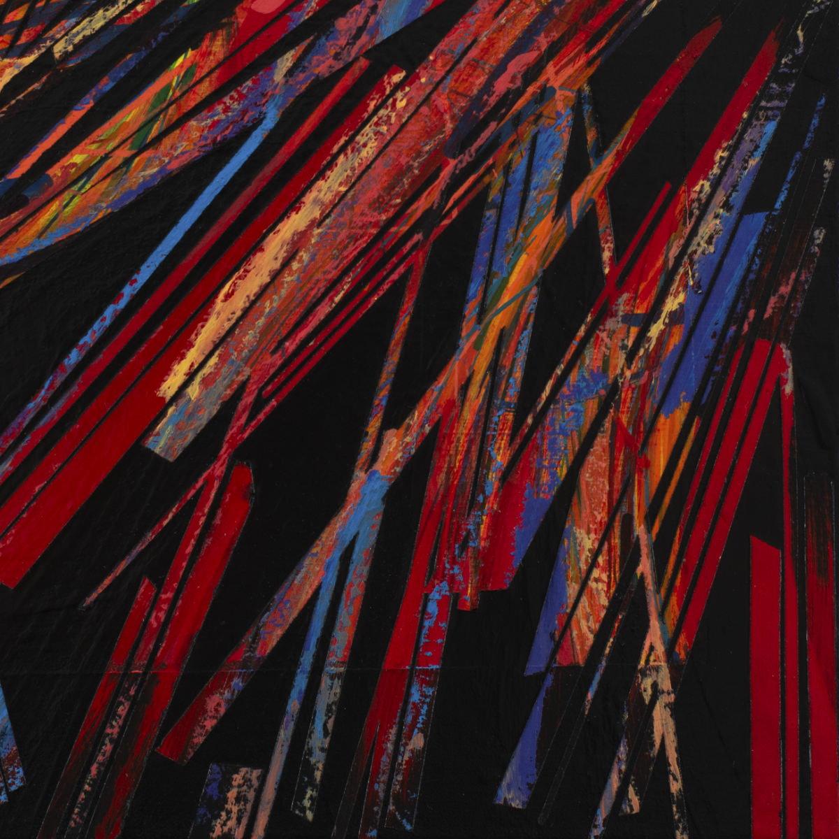 sans titre 
 2023-012. Acrylique, peinture solide et encres à alcool sur bois. 20 x 20 cm. 
2023 – Dominique Vial