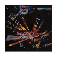 sans titre 
 2023-013. Acrylique, peinture solide et encres à alcool sur bois. 20 x 20 cm. 
2023 – Dominique Vial