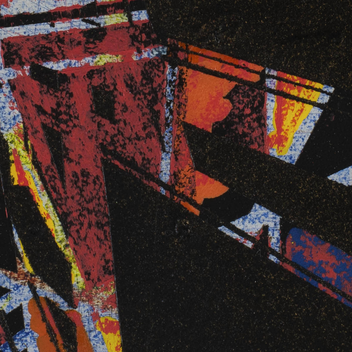 sans titre 
 2023-013. Acrylique, peinture solide et encres à alcool sur bois. 20 x 20 cm. 
2023 – Dominique Vial