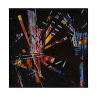 sans titre 
 2023-013. Acrylique, peinture solide et encres à alcool sur bois. 20 x 20 cm. 
2023 – Dominique Vial