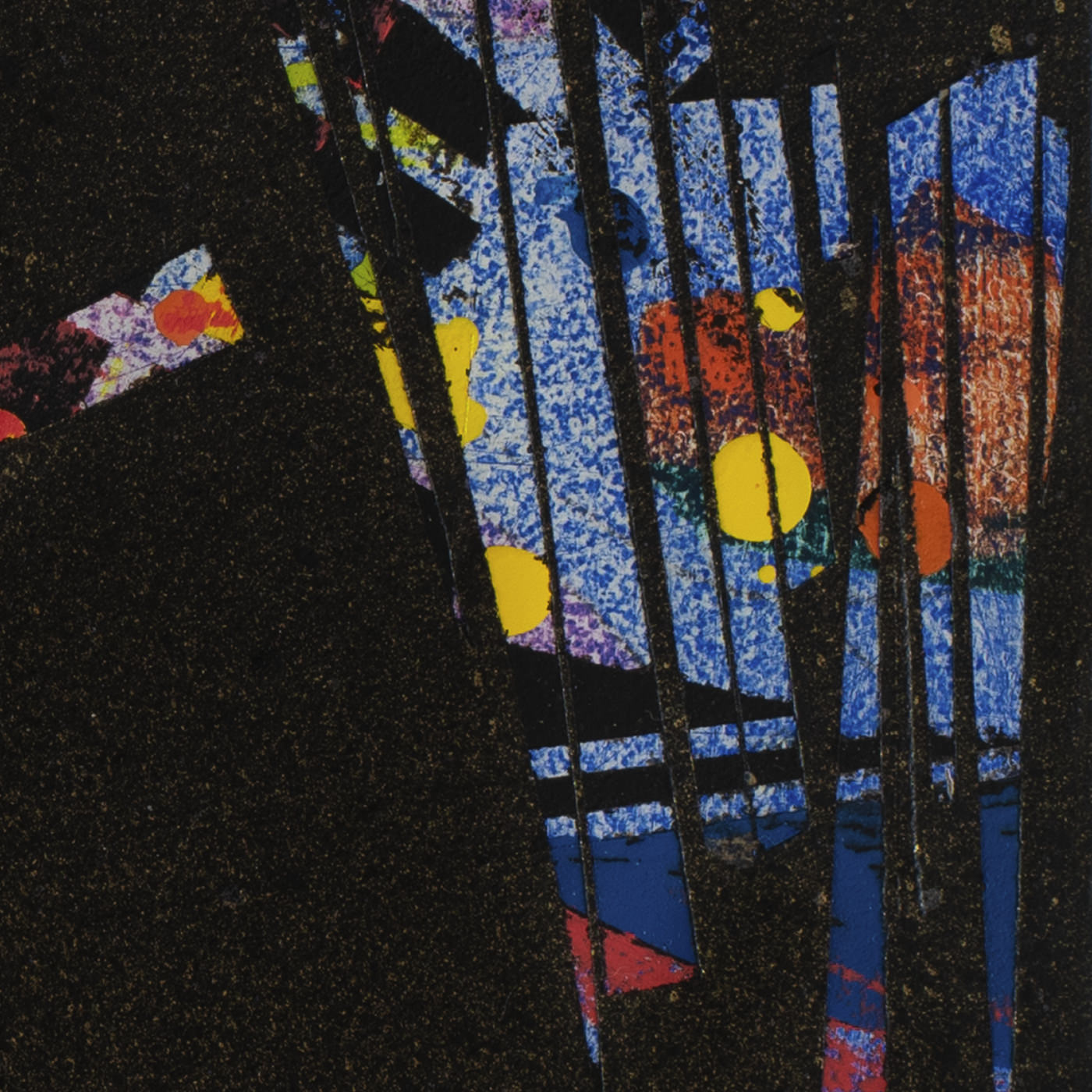 sans titre 
 2023-013. Acrylique, peinture solide et encres à alcool sur bois. 20 x 20 cm. 
2023 – Dominique Vial