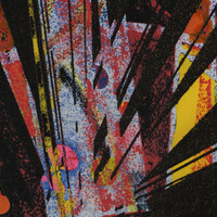 sans titre 
 2023-013. Acrylique, peinture solide et encres à alcool sur bois. 20 x 20 cm. 
2023 – Dominique Vial