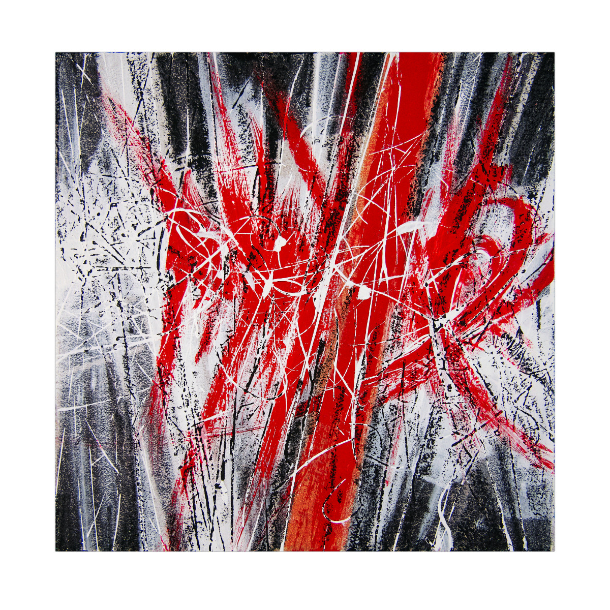 sans titre 
 2023-014. Acrylique, encre à alcool, encre solide sur bois. 20 x 20 cm. 
2023 – Dominique Vial