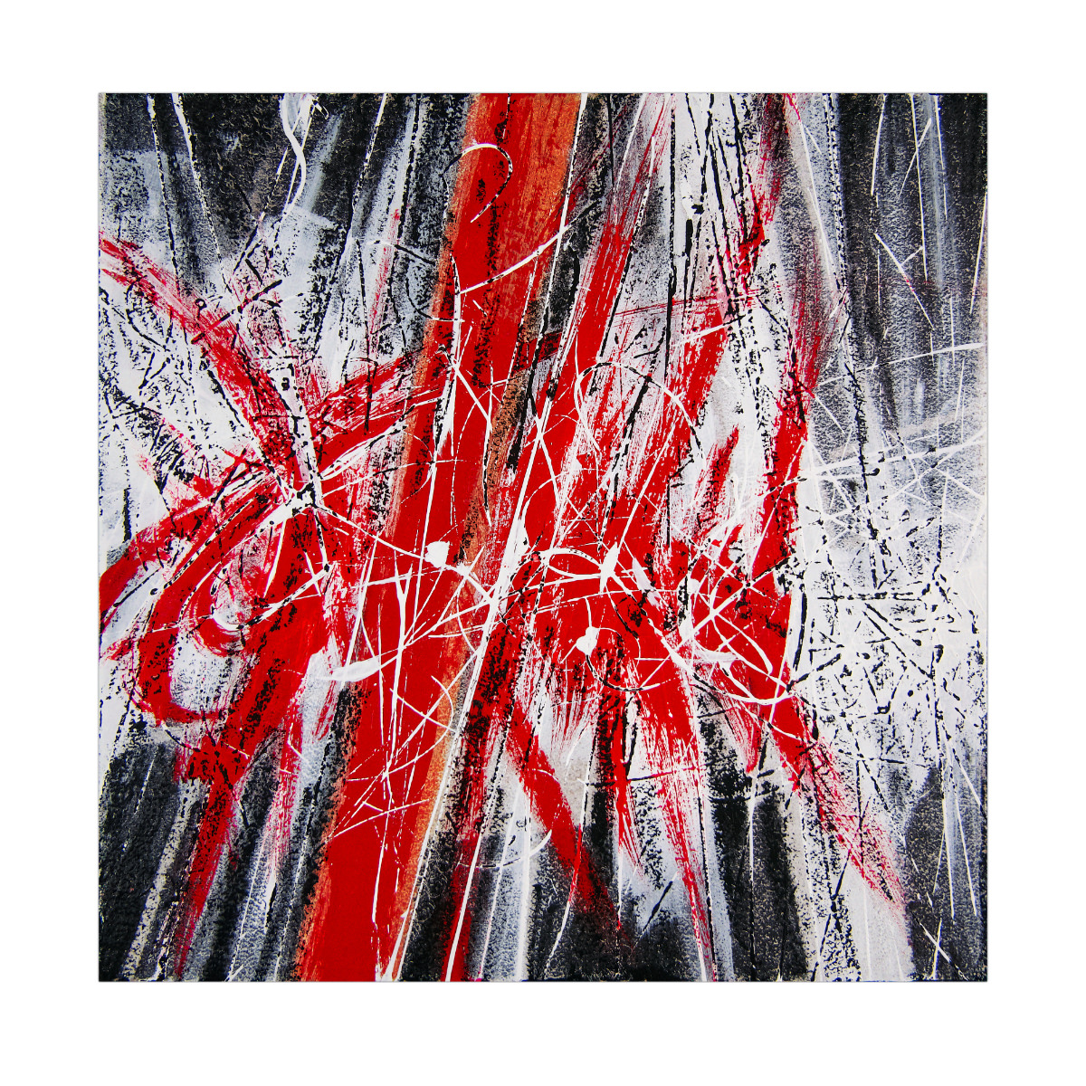 sans titre 
 2023-014. Acrylique, encre à alcool, encre solide sur bois. 20 x 20 cm. 
2023 – Dominique Vial