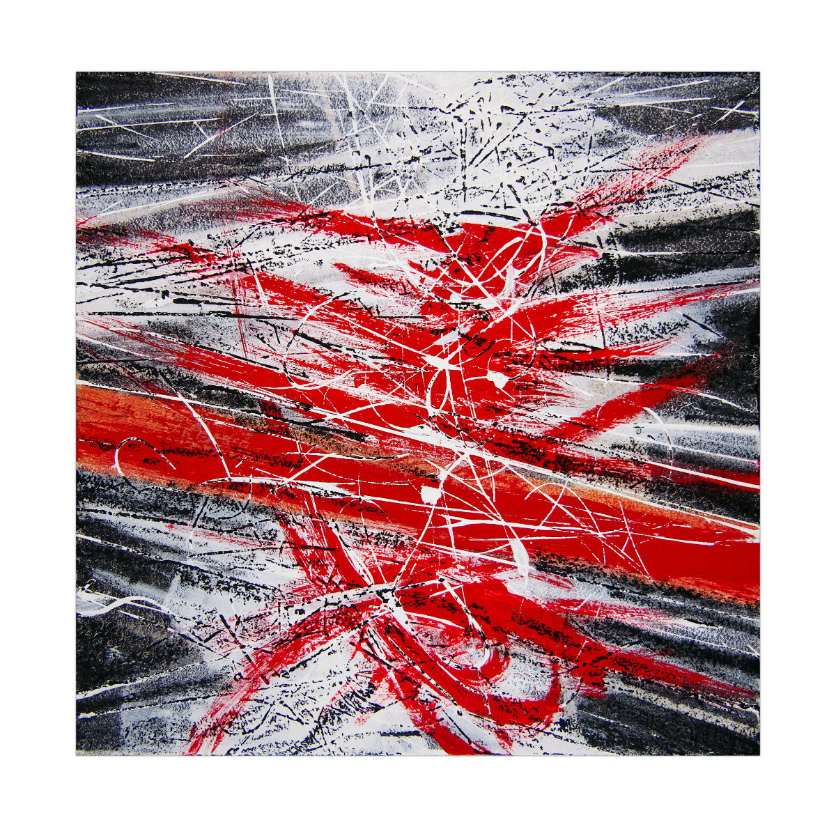 sans titre 
 2023-014. Acrylique, encre à alcool, encre solide sur bois. 20 x 20 cm. 
2023 – Dominique Vial