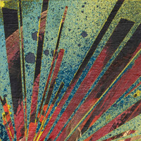 sans titre 
 2023-015. Acrylique, encre à alcool, encre solide et émulsion vinylique sur bois. 20 x 20 cm. 
2023 – Dominique Vial