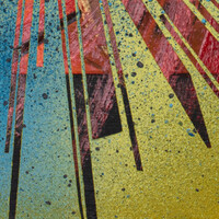 sans titre 
 2023-015. Acrylique, encre à alcool, encre solide et émulsion vinylique sur bois. 20 x 20 cm. 
2023 – Dominique Vial