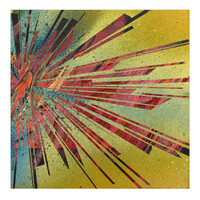 sans titre 
 2023-015. Acrylique, encre à alcool, encre solide et émulsion vinylique sur bois. 20 x 20 cm. 
2023 – Dominique Vial