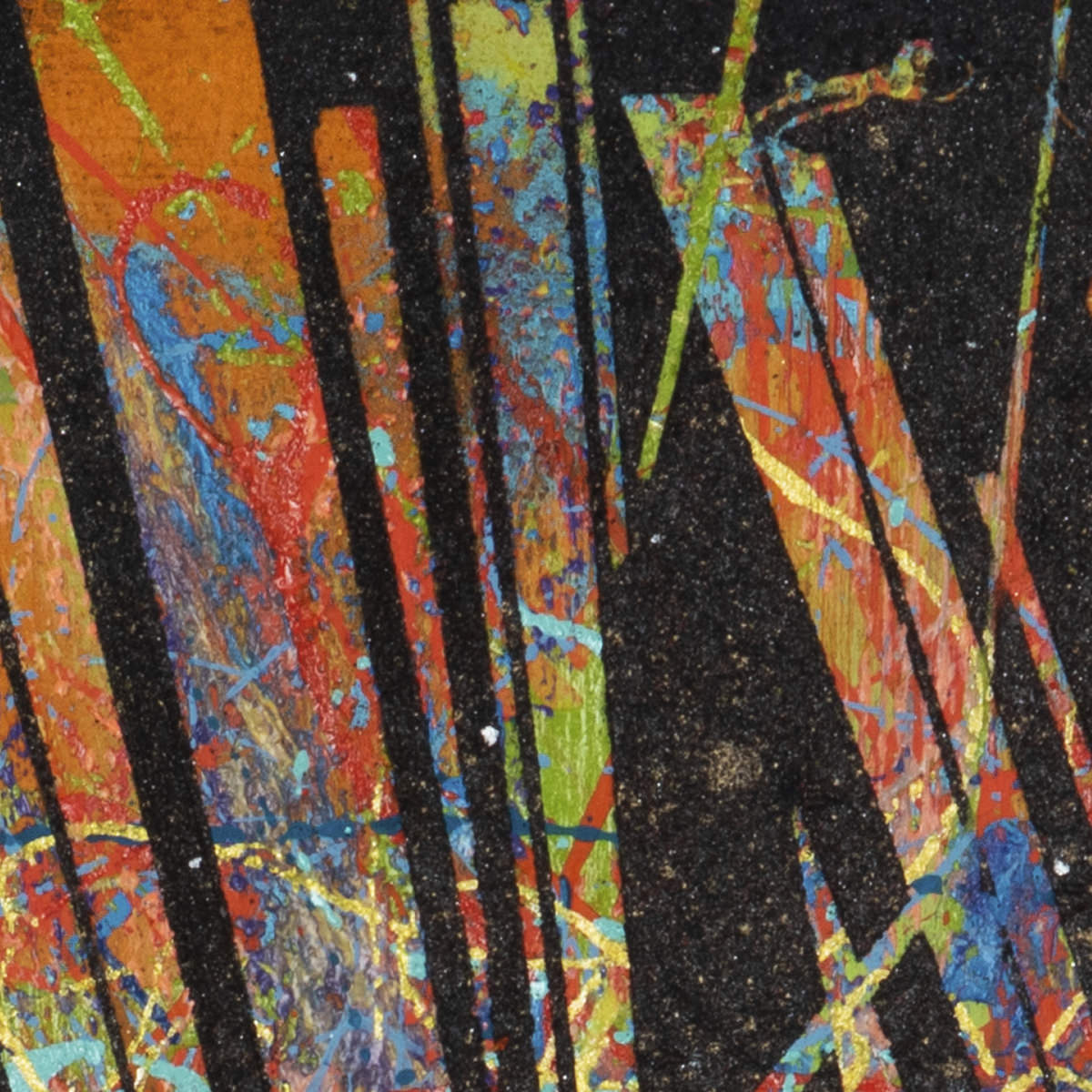 sans titre 
 2023-019. Acrylique, peinture solide et encres à alcool sur bois. 20 x 20 cm. 
2023 – Dominique Vial