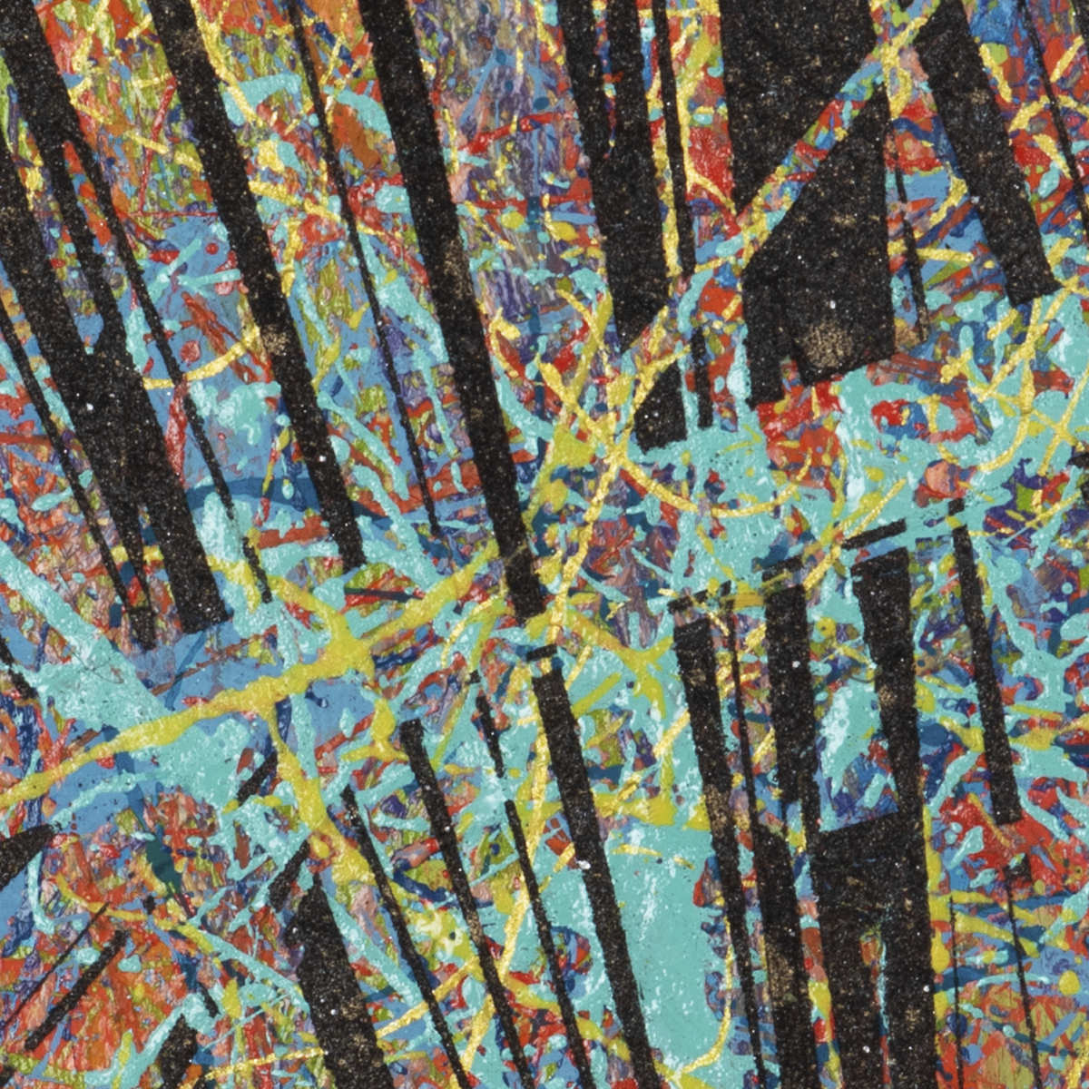 sans titre 
 2023-019. Acrylique, peinture solide et encres à alcool sur bois. 20 x 20 cm. 
2023 – Dominique Vial