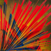 sans titre 
 2023-020. Acrylique et encres à alcool sur bois. 20 x 20 cm. 
2023 – Dominique Vial