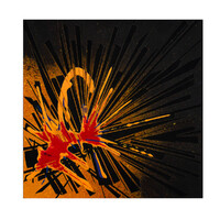 sans titre 
 2023-021. Acrylique, encres à alcool, aquarelle sur bois. 20 x 20 cm. 
2023 – Dominique Vial