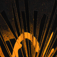 sans titre 
 2023-021. Acrylique, encres à alcool, aquarelle sur bois. 20 x 20 cm. 
2023 – Dominique Vial