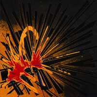 sans titre 
 2023-021. Acrylique, encres à alcool, aquarelle sur bois. 20 x 20 cm. 
2023 – Dominique Vial