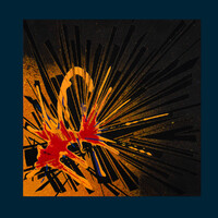 sans titre 
 2023-021. Acrylique, encres à alcool, aquarelle sur bois. 20 x 20 cm. 
2023 – Dominique Vial