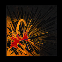 sans titre 
 2023-021. Acrylique, encres à alcool, aquarelle sur bois. 20 x 20 cm. 
2023 – Dominique Vial